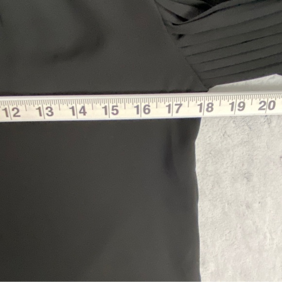 Rachel Zoe Top Balloon Sleeves Sz XS Sheer Quarter Button Collar Pleated Sleeves - Picture 10 of 12